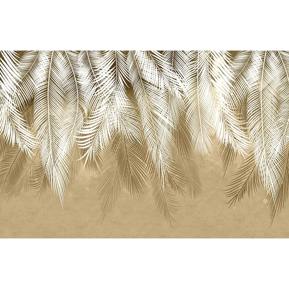 Фотообои рулонные Citydecor Пальмовые листья (бежевые гранж) на флизелиновой основе 400x260 см