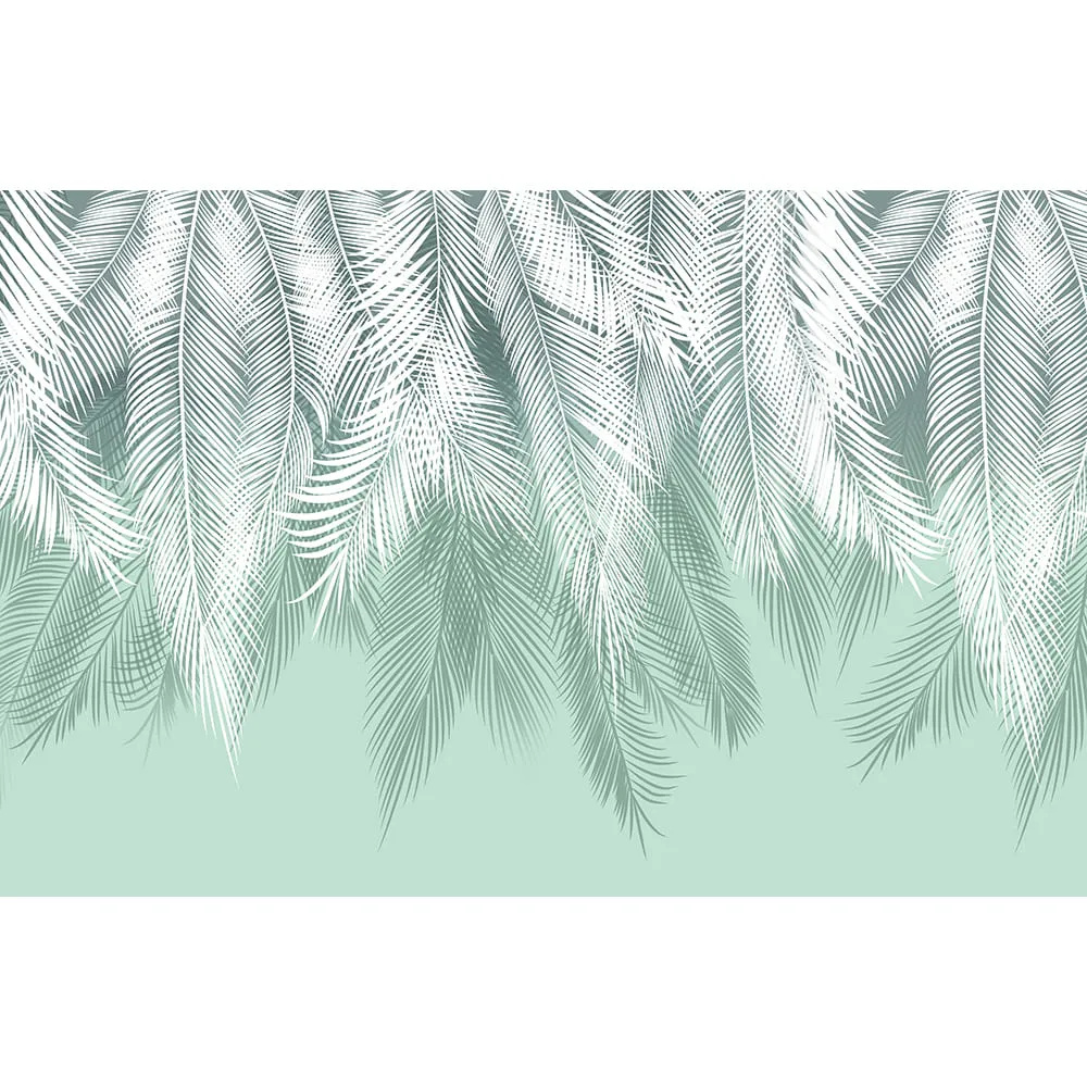 Фотообои рулонные Citydecor Пальмовые листья (бирюзовый) на флизелиновой основе 400x260 см