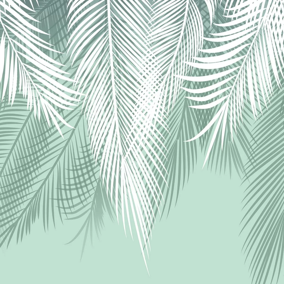 Фотообои рулонные Citydecor Пальмовые листья (бирюзовый) на флизелиновой основе 400x260 см