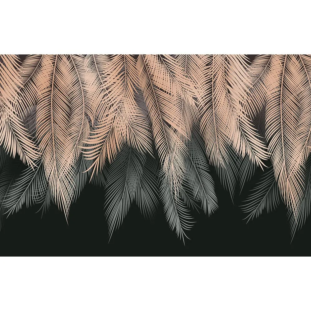 Фотообои рулонные Citydecor Пальмовые листья с оттенком (бежевый-серый) на флизелиновой основе 400x260 см