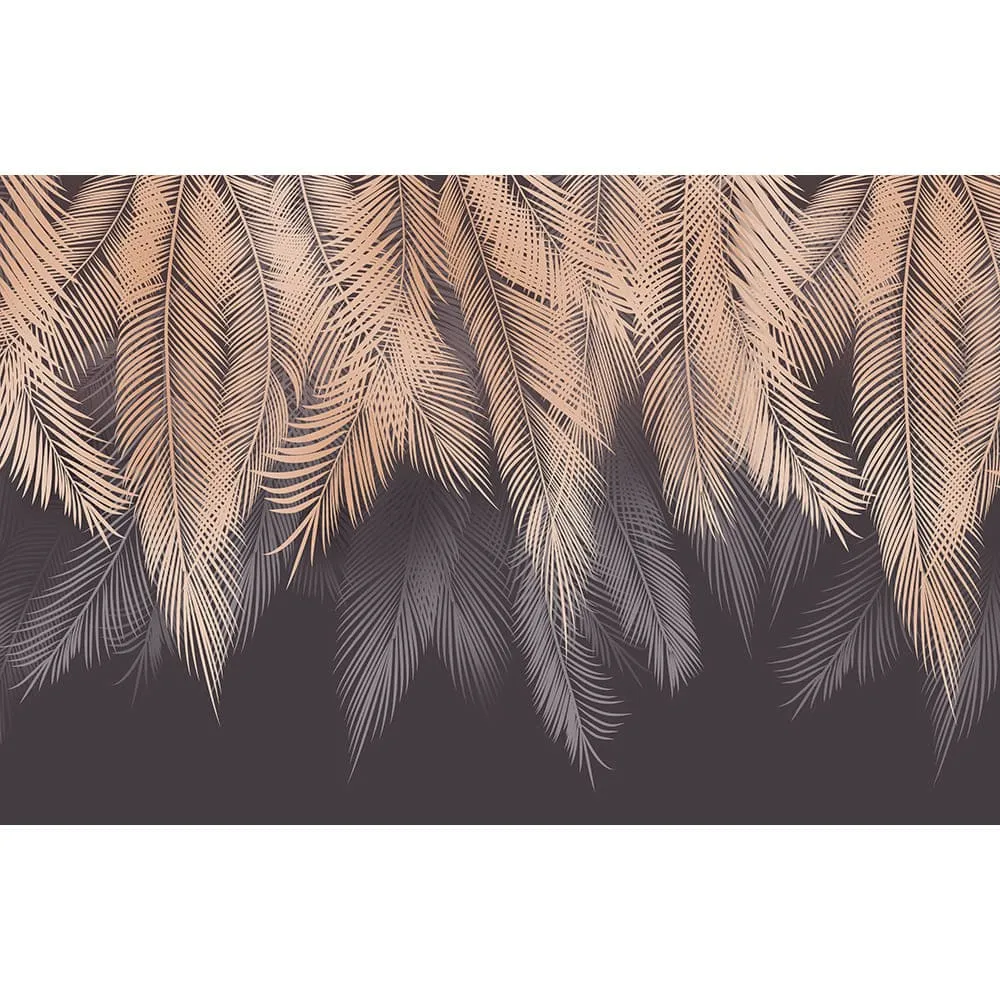 Фотообои рулонные Citydecor Пальмовые листья с оттенком (бежевый-серый) 2 на флизелиновой основе 400x260 см