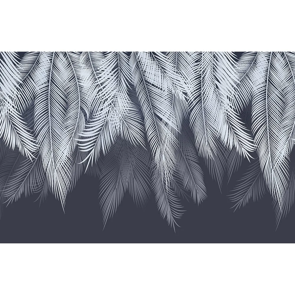 Фотообои рулонные Citydecor Пальмовые листья с оттенком (голубой-синий) на флизелиновой основе 400x260 см