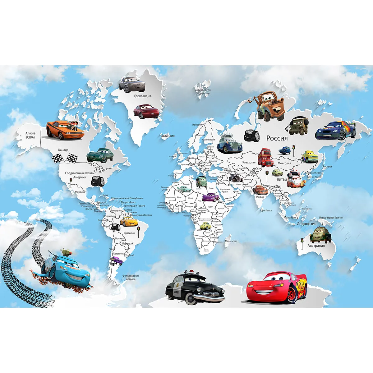 Дизайнерские фотообои рулонные Citydecor Superhero Молния МакКвин 2 на флизелиновой основе 400x260 см