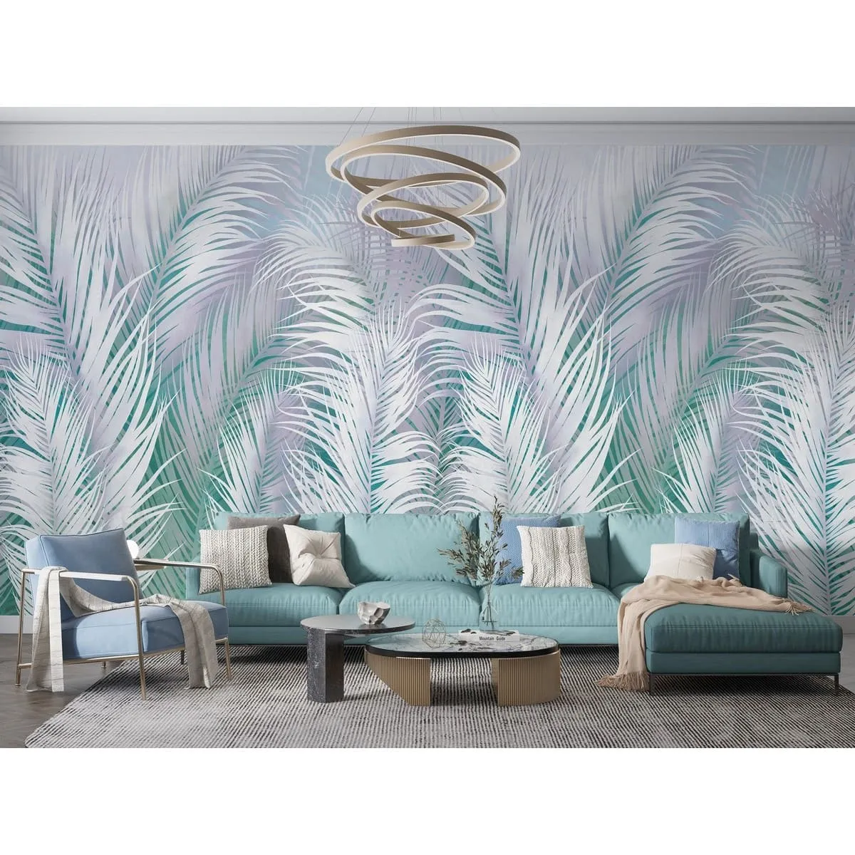 Бесшовное панно Citydecor Пальмовые листья AIR 66 на флизелиновой основе 500x270 см