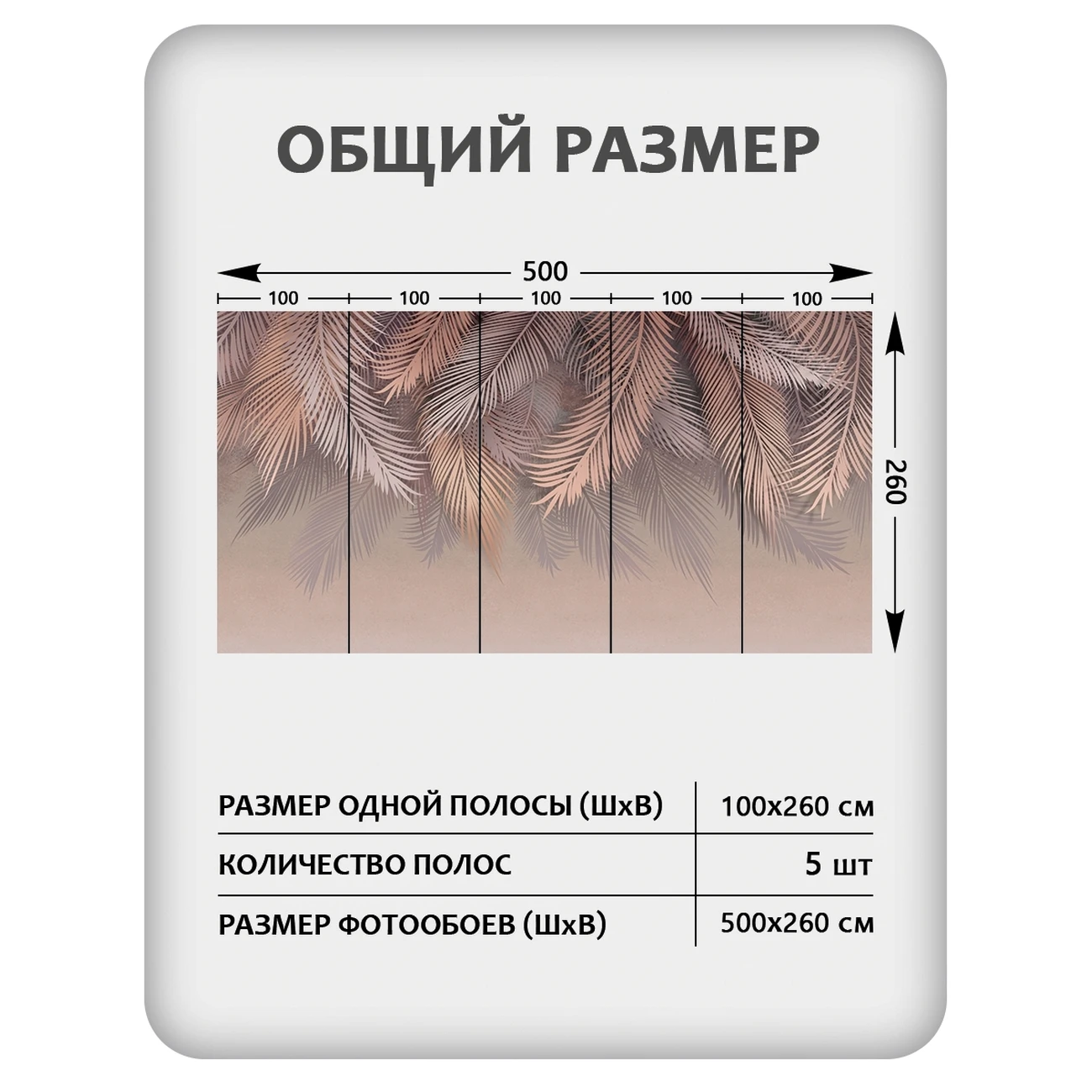 Фотообои рулонные Citydecor Пальмовые листья 79 на флизелиновой основе 500x260 см