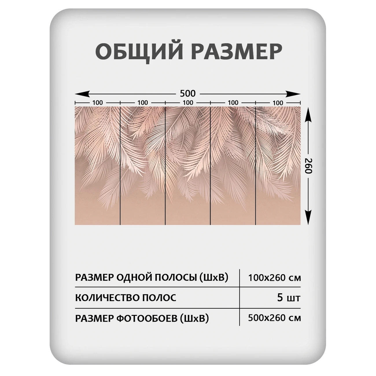 Фотообои рулонные Citydecor Пальмовые листья 82 на флизелиновой основе 500x260 см