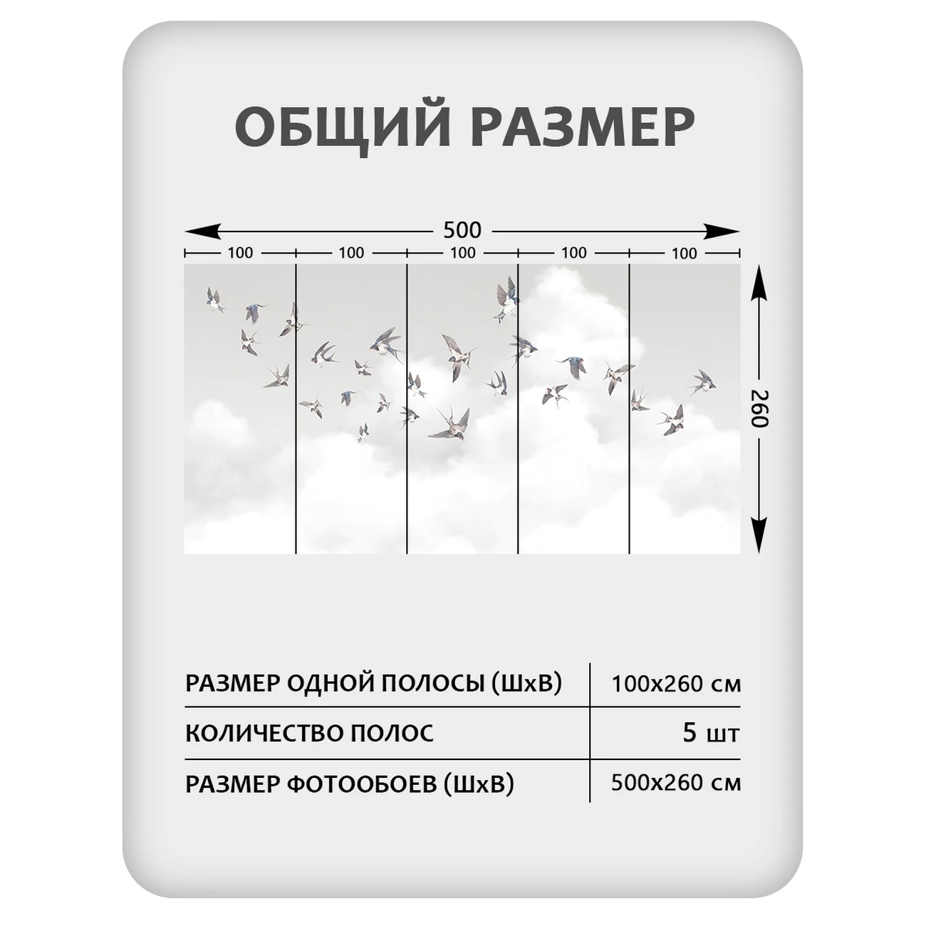 Фотообои рулонные Citydecor Air 10 на флизелиновой основе 500x260 см