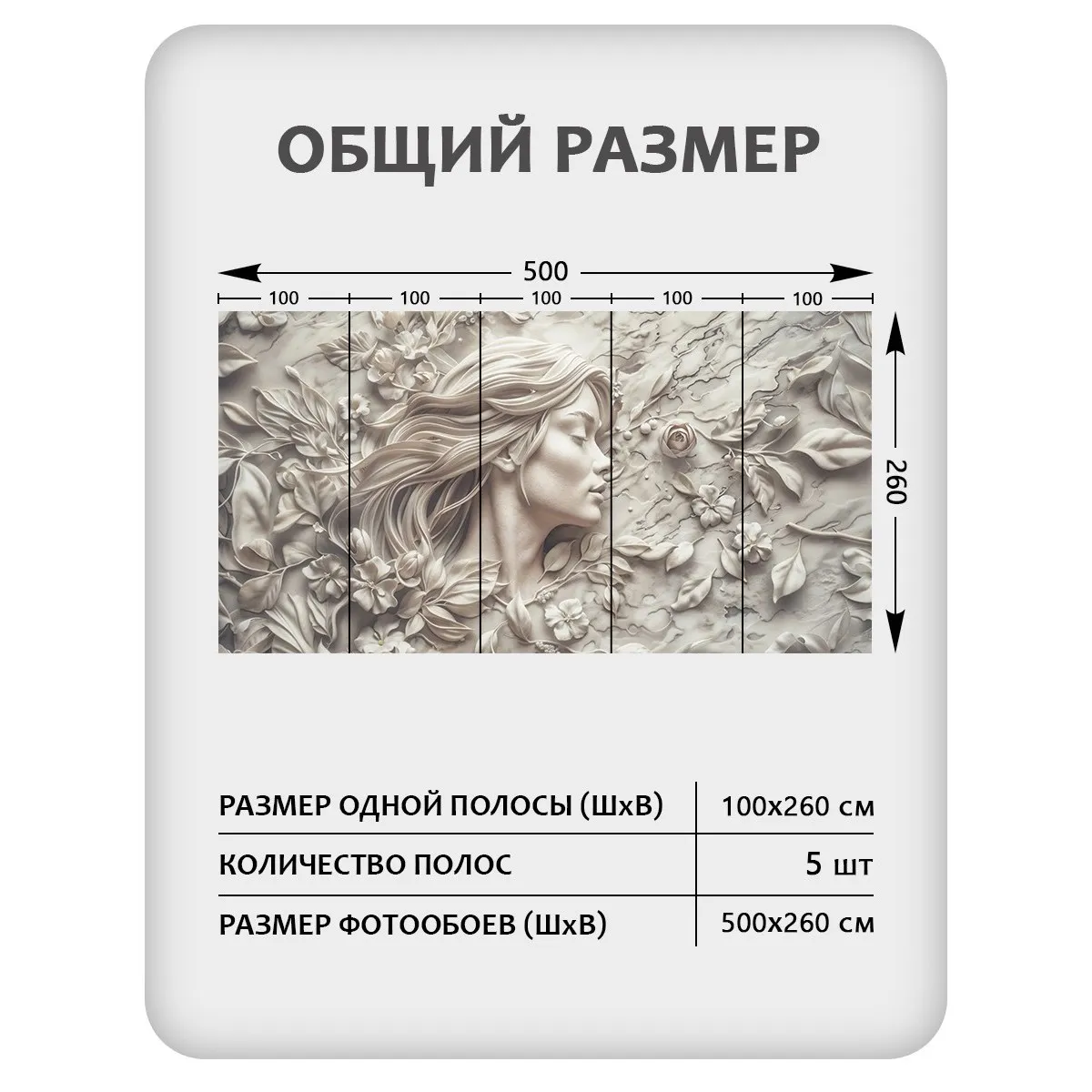 Фотообои рулонные Citydecor Барельеф 3D 2 на флизелиновой основе 500x260 см