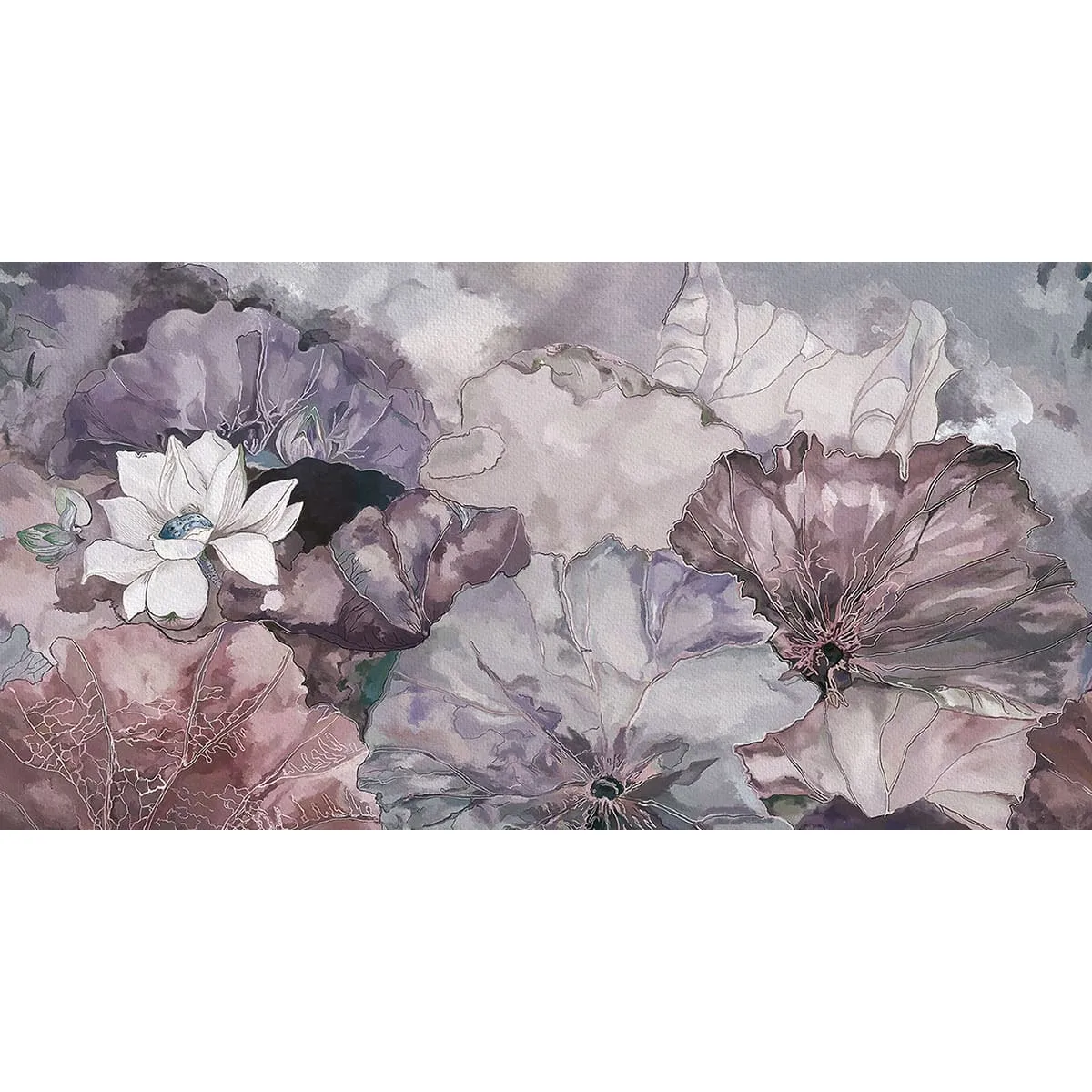 Бесшовное дизайнерское панно Citydecor Blossom 3 на флизелиновой основе 500x270 см