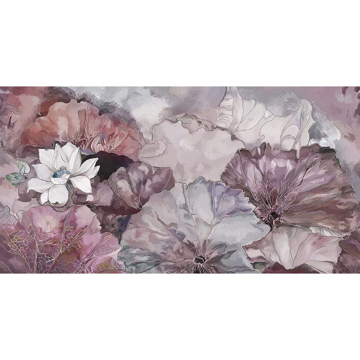 Бесшовное дизайнерское панно Citydecor Blossom 4 на флизелиновой основе 500x270 см
