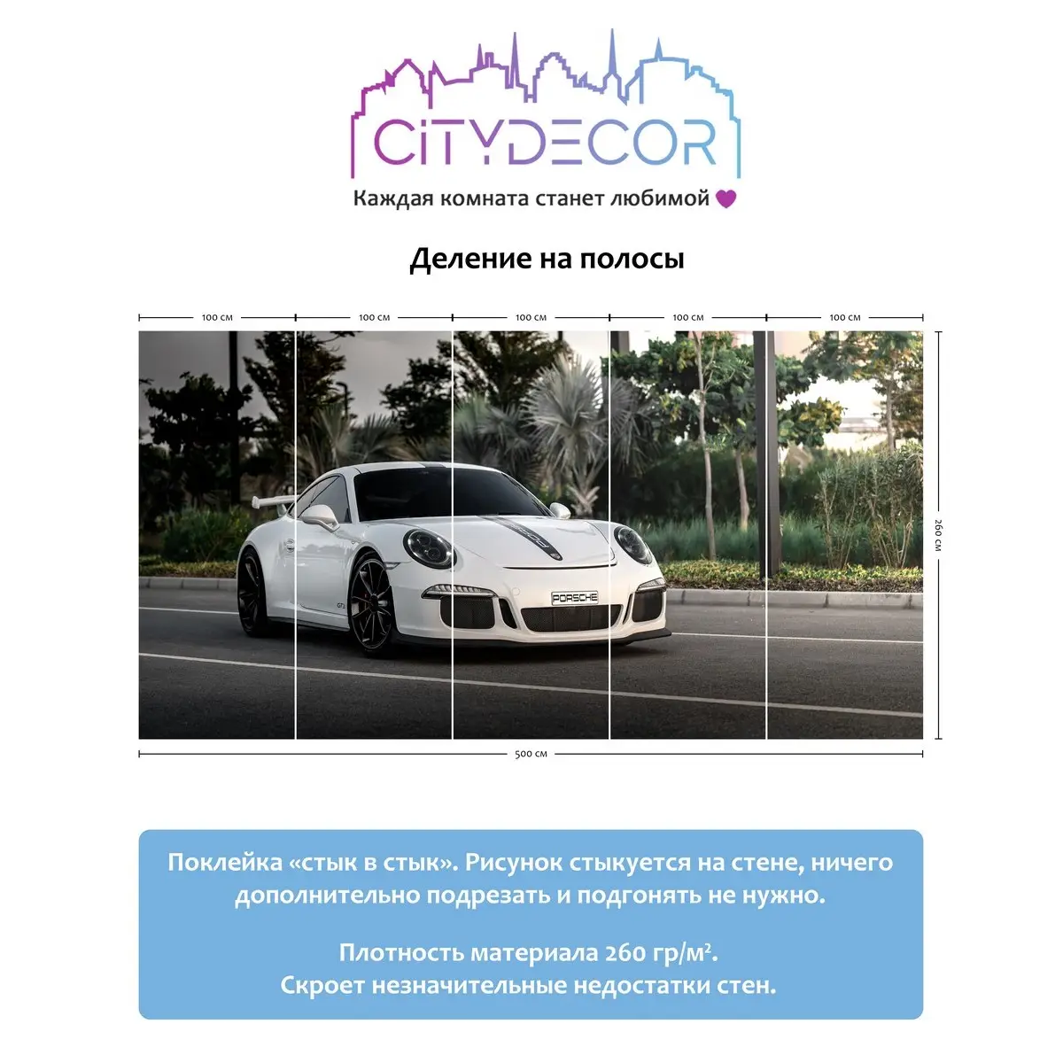 Фотообои рулонные Citydecor Транспорт 3 на флизелиновой основе 500x260 см