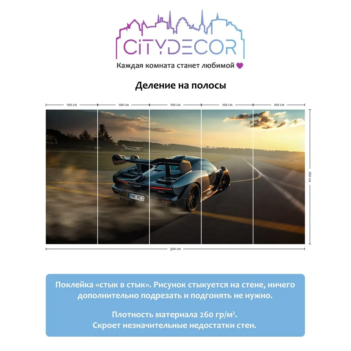 Фотообои рулонные Citydecor Транспорт 8 на флизелиновой основе 500x260 см