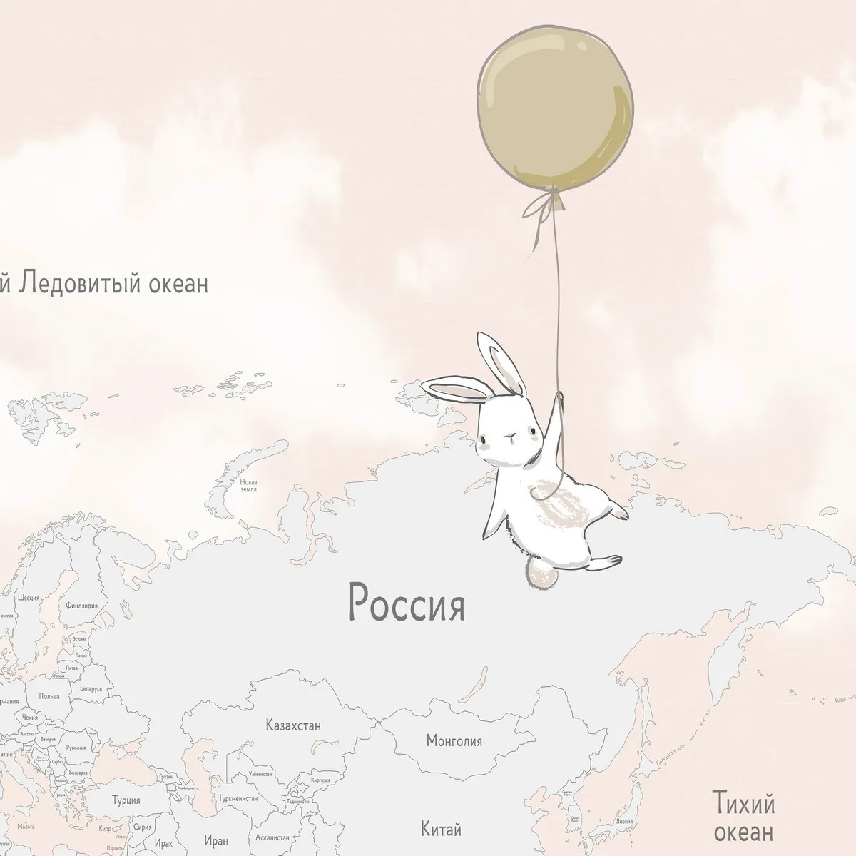 Фотообои рулонные Citydecor Детская (карта мира) 350 на флизелиновой основе 500x260 см
