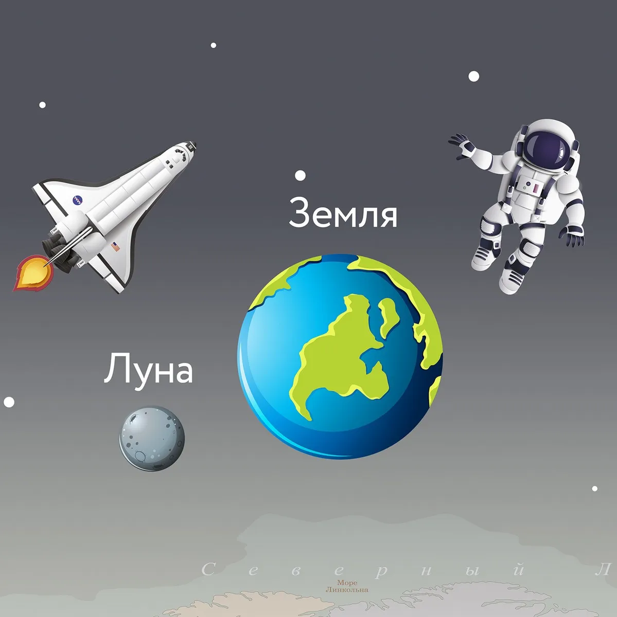 Бесшовное дизайнерское панно Citydecor Карта мира "Флаги и Планеты" 2 на флизелиновой основе 500x270 см