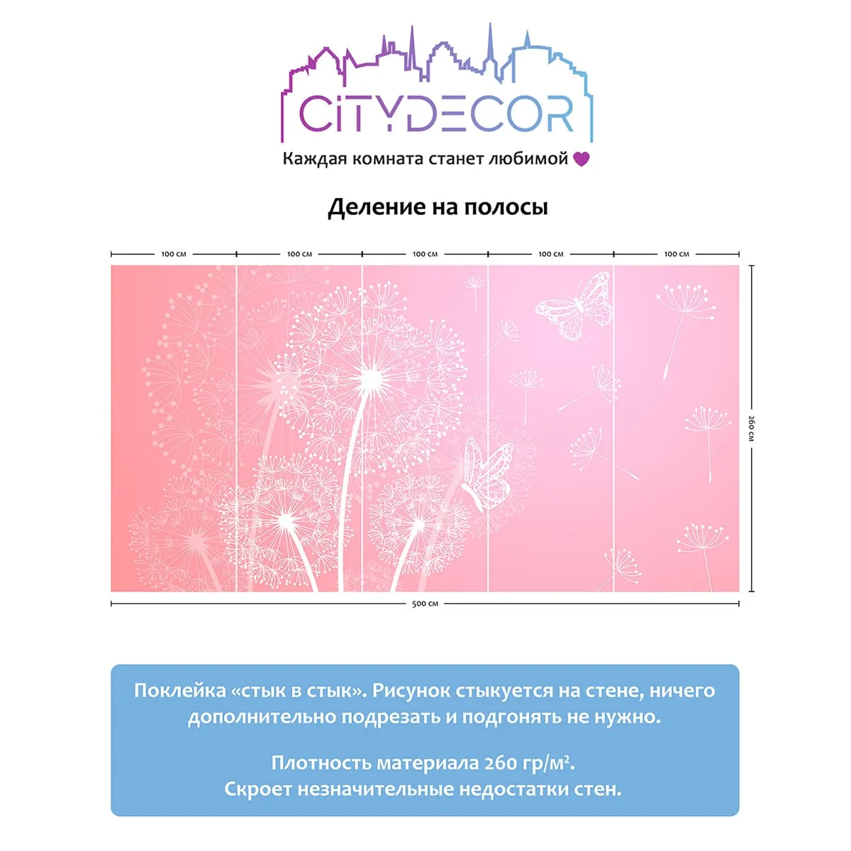 Фотообои рулонные Citydecor Невесомость 13 на флизелиновой основе 500x260 см