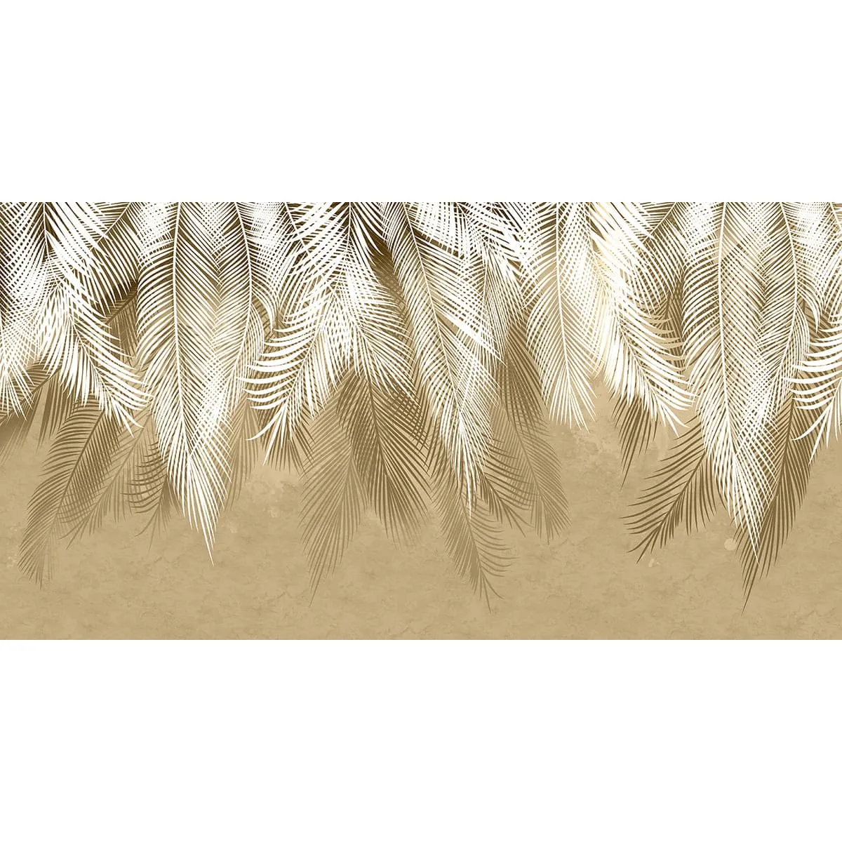Фотообои рулонные Citydecor Пальмовые листья (бежевые гранж) на флизелиновой основе 500x260 см