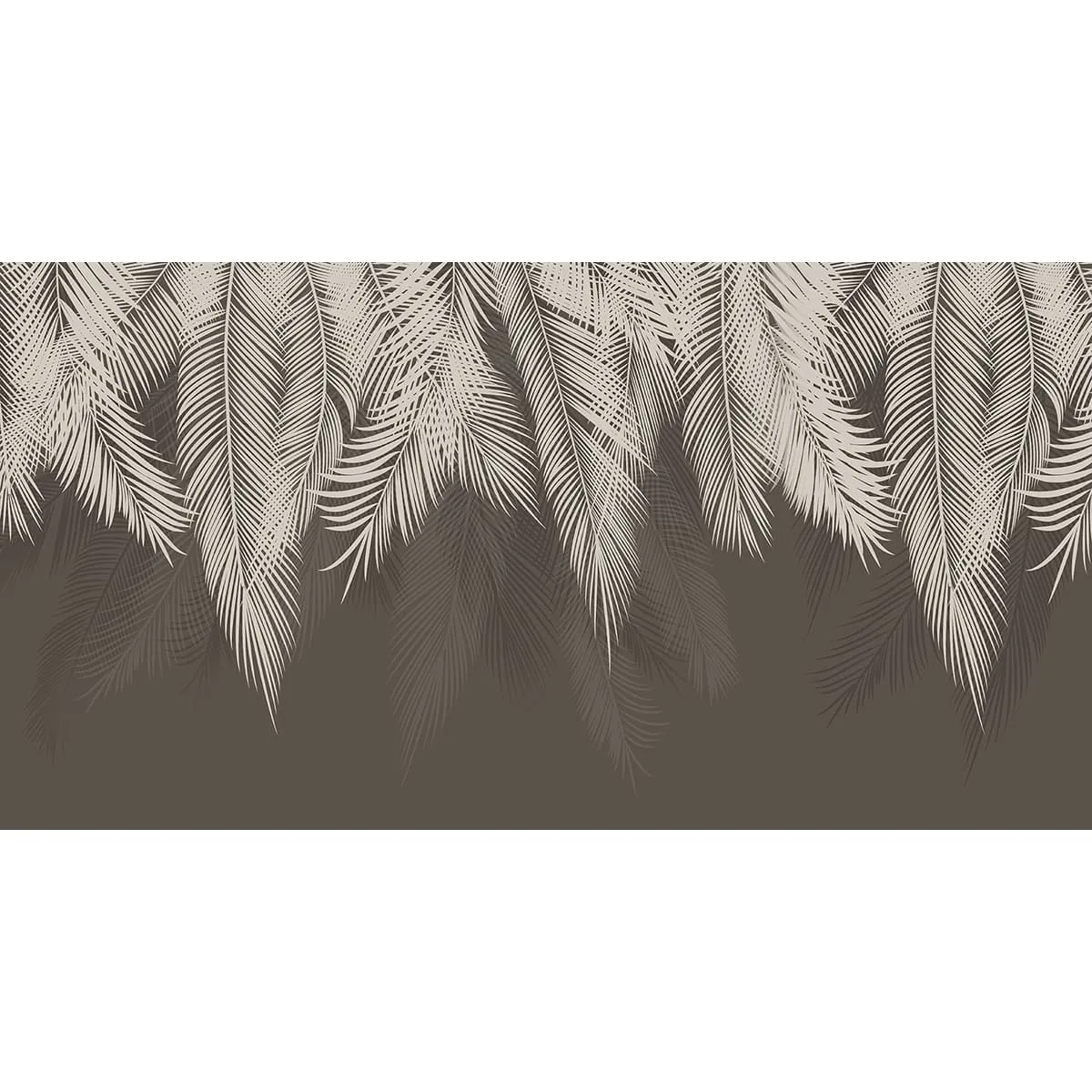 Бесшовное панно Citydecor Пальмовые листья (графит) на флизелиновой основе 500x270 см