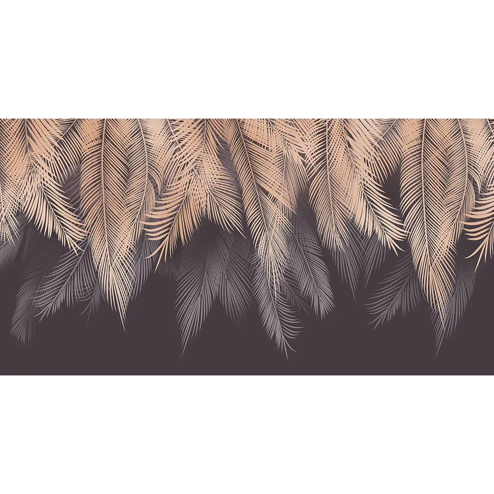 Фотообои рулонные Citydecor Пальмовые листья с оттенком (бежевый-серый) 2 на флизелиновой основе 500x260 см