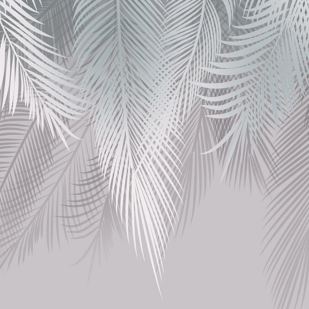 Фотообои рулонные Citydecor Пальмовые листья с оттенком (бирюза-серый) на флизелиновой основе 500x260 см