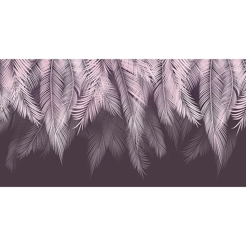 Фотообои рулонные Citydecor Пальмовые листья с оттенком (пудровый-пурпурный) на флизелиновой основе 500x260 см
