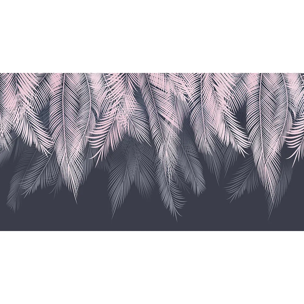 Фотообои рулонные Citydecor Пальмовые листья с оттенком (пудровый-синий) на флизелиновой основе 500x260 см