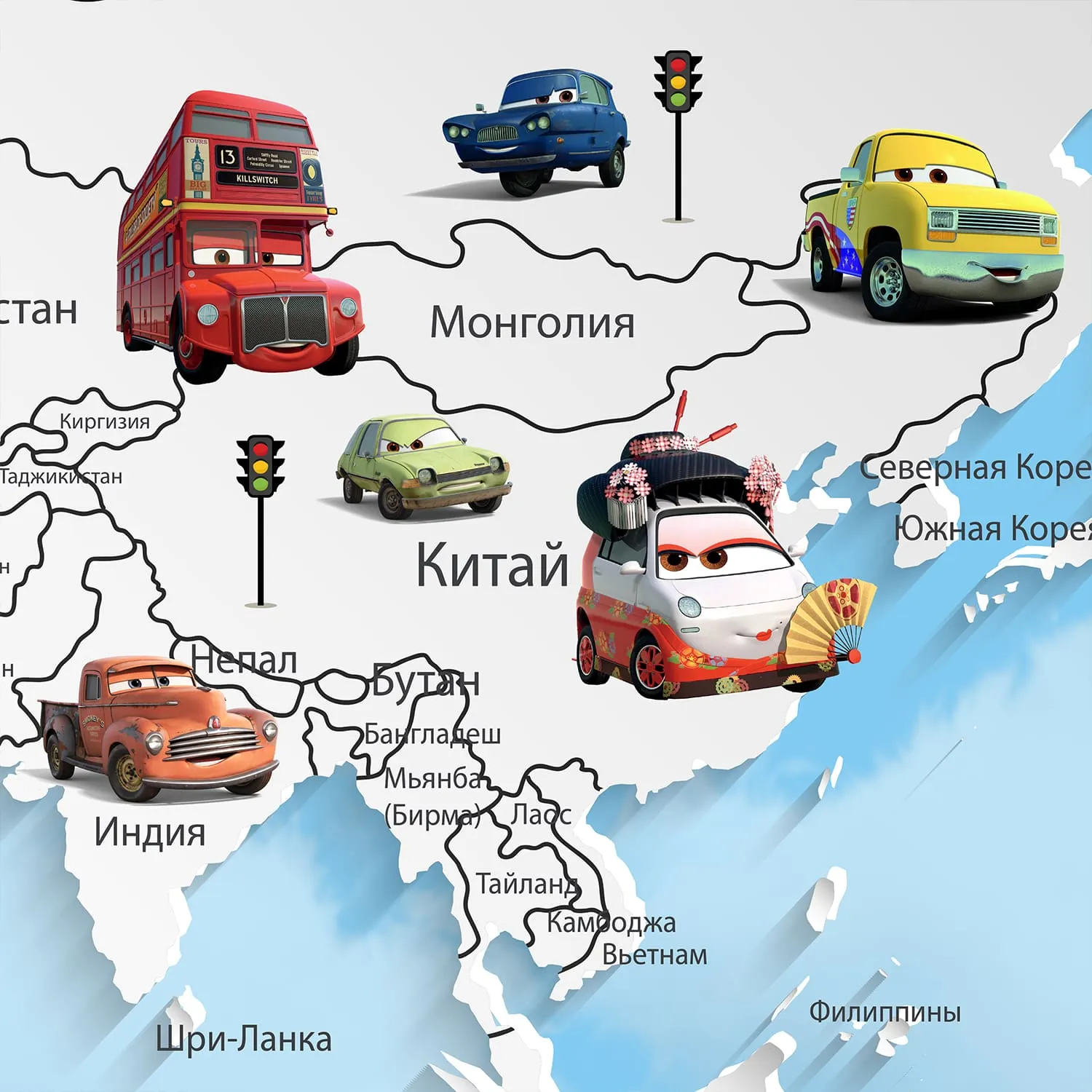 Дизайнерские фотообои рулонные Citydecor Superhero Молния МакКвин 2 на флизелиновой основе 500x260 см