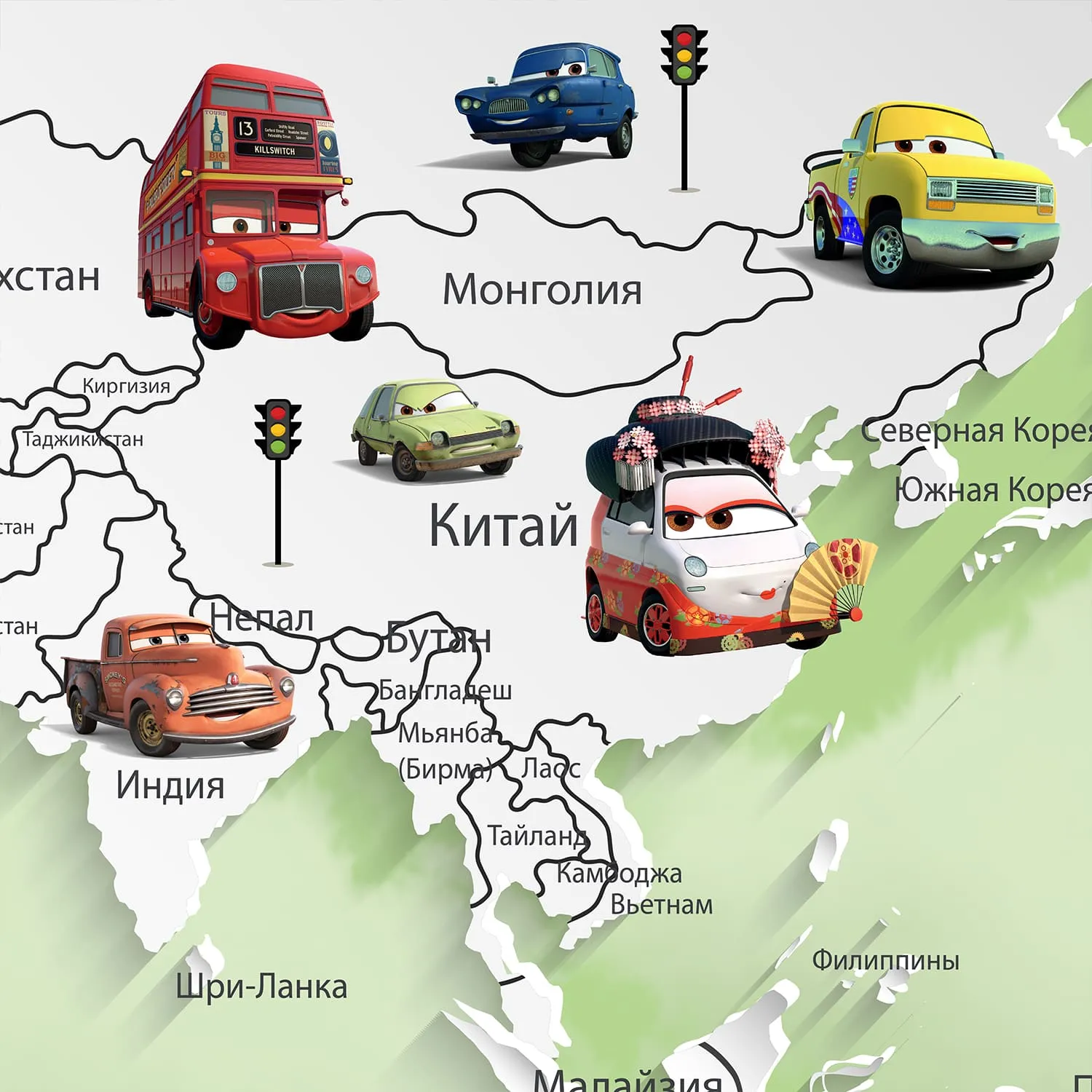 Дизайнерские фотообои рулонные Citydecor Superhero Молния МакКвин 3 на флизелиновой основе 500x260 см