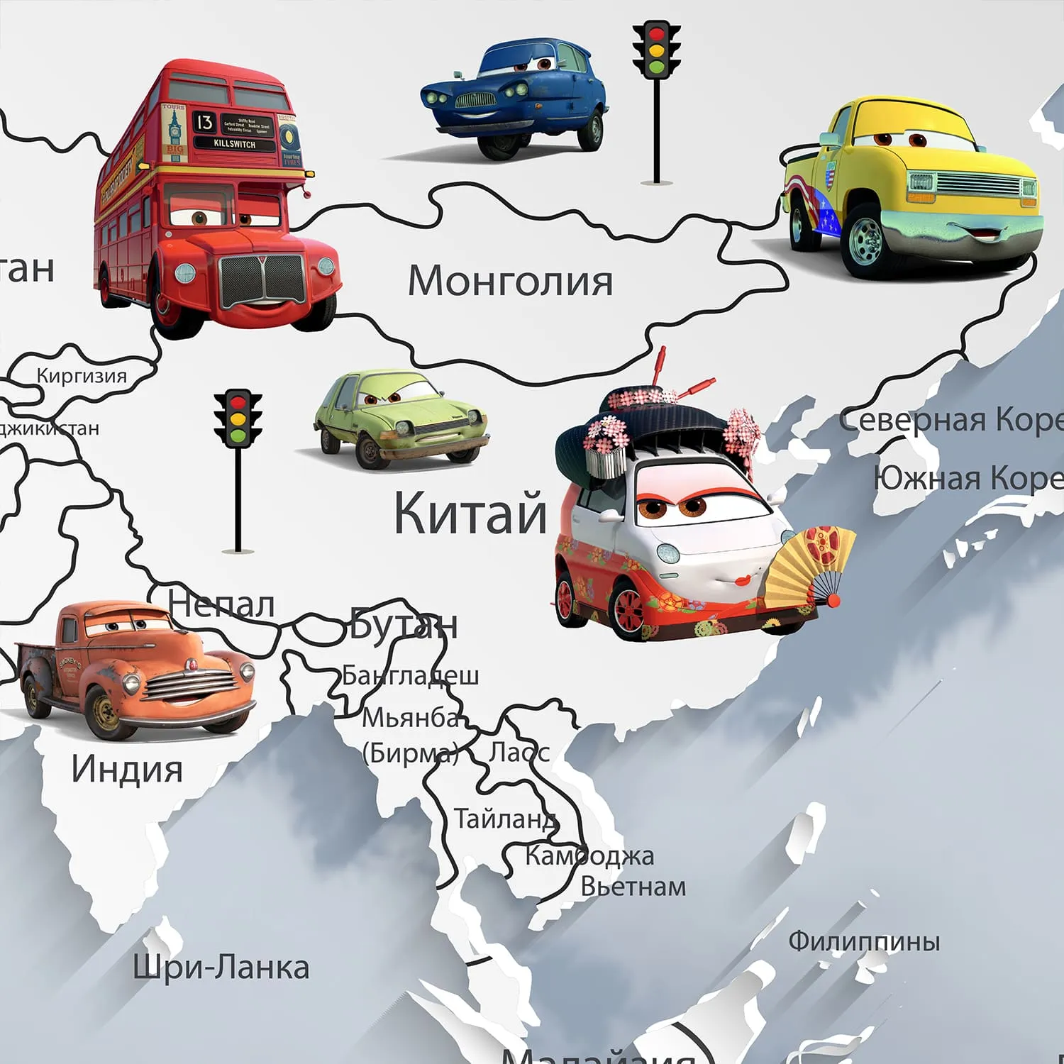 Дизайнерские фотообои рулонные Citydecor Superhero Молния МакКвин 4 на флизелиновой основе 500x260 см