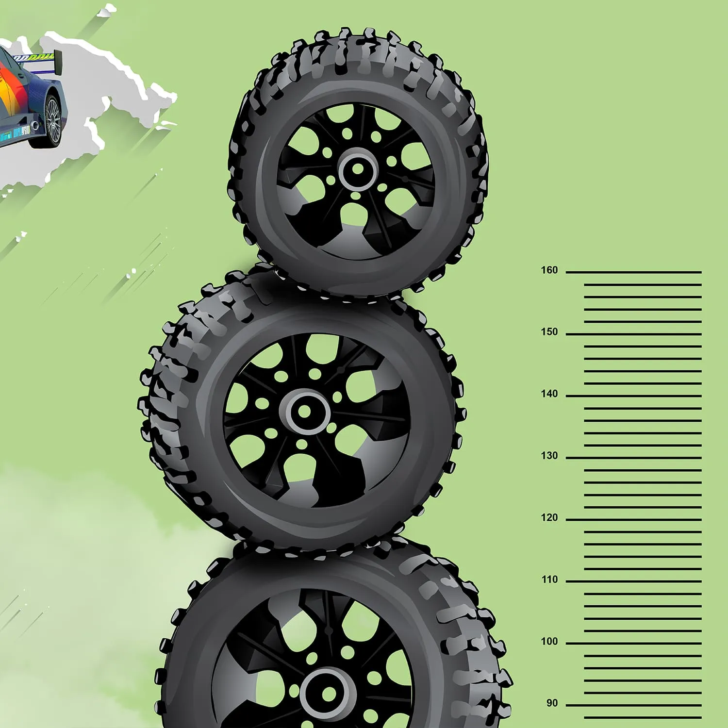 Дизайнерские фотообои рулонные Citydecor Superhero Молния МакКвин (карта мира с ростомером) 7 на флизелиновой основе 500x260 см