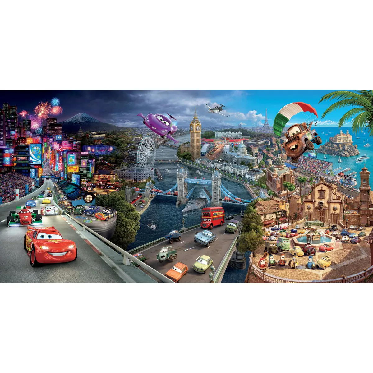 Фотообои рулонные Citydecor Тачки панорама на флизелиновой основе 500x260 см 