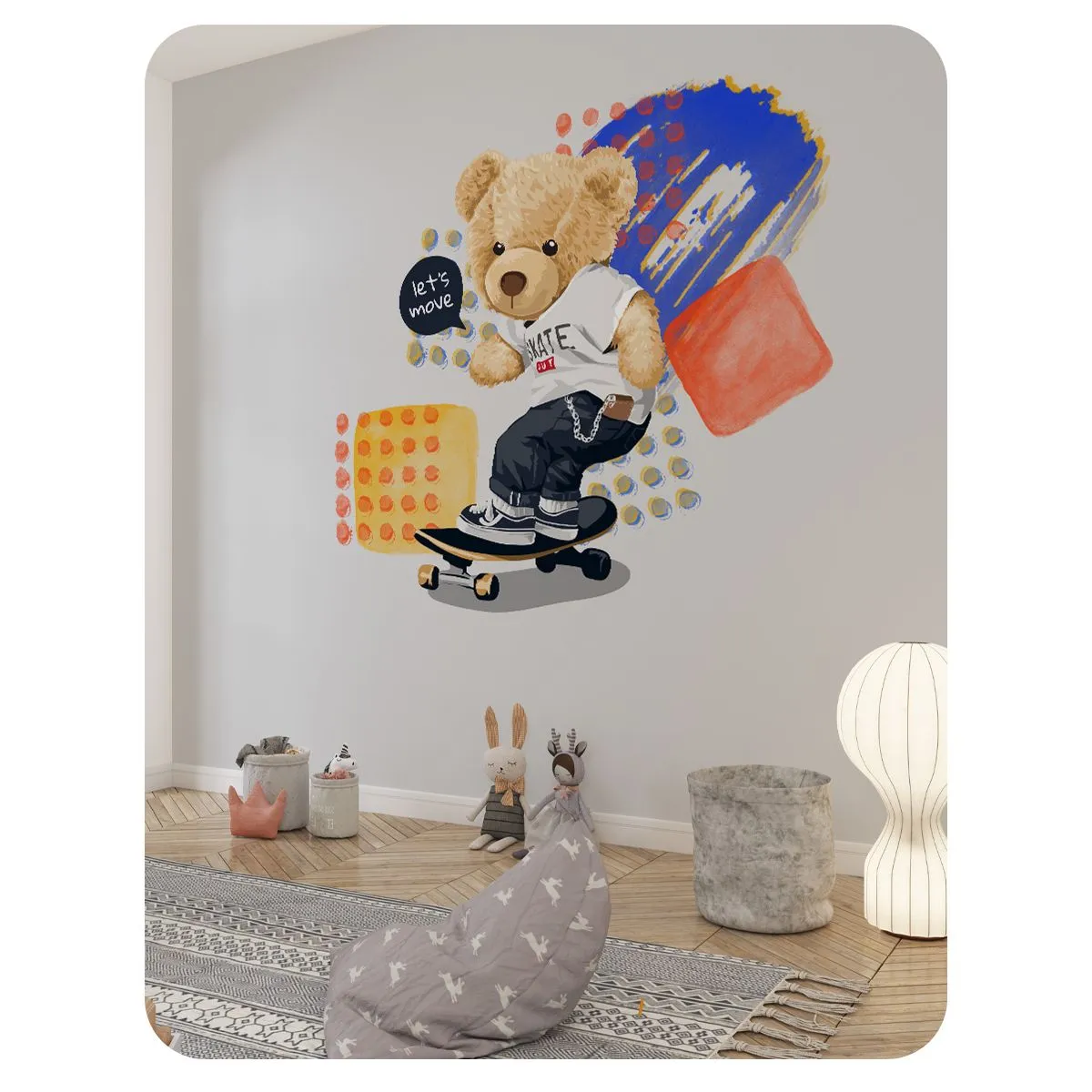 Бесшовное панно Citydecor Мишка Тедди 4 на флизелиновой основе 500x270 см