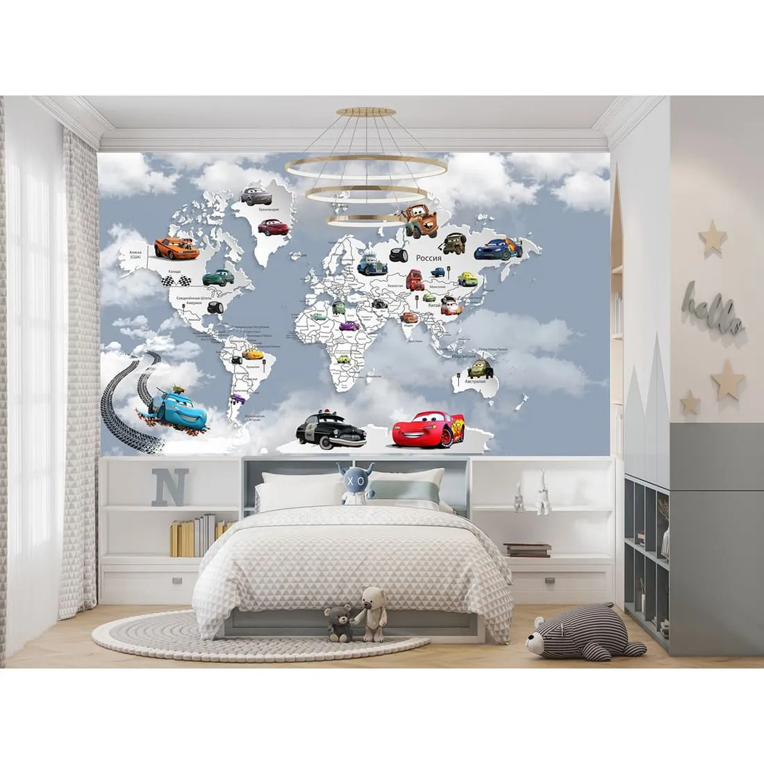 Бесшовное панно Citydecor Superhero Молния МакКвин 4 на флизелиновой основе 300x270 см