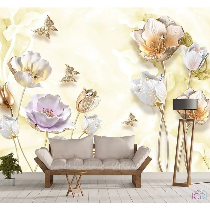 Фотообои рулонные Citydecor Цветочный декор 10 на флизелиновой основе 300x254 см