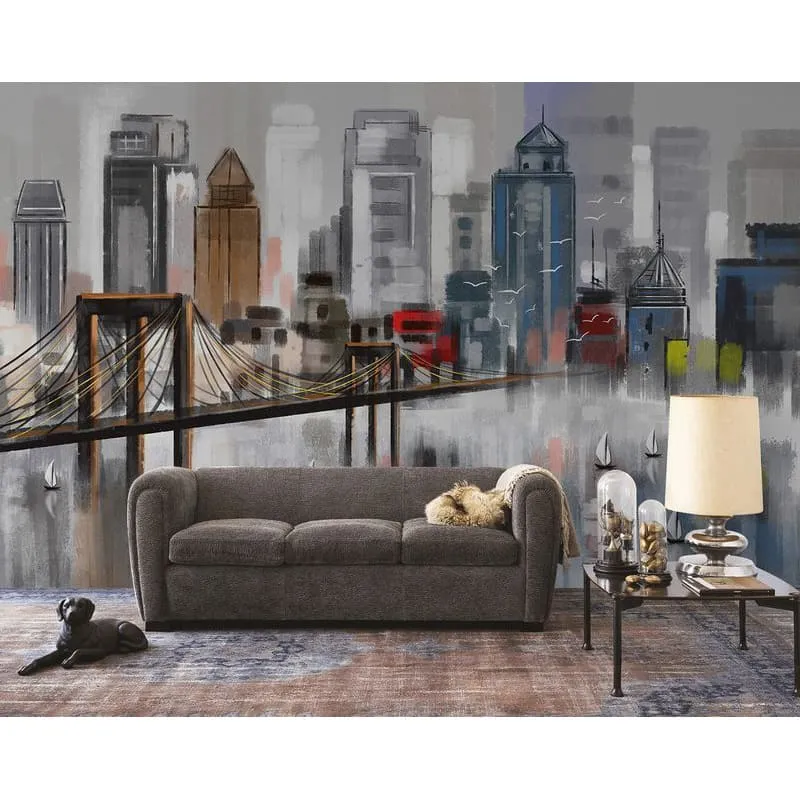 Фотообои рулонные Citydecor Мегаполис акварель на флизелиновой основе 400x254 см