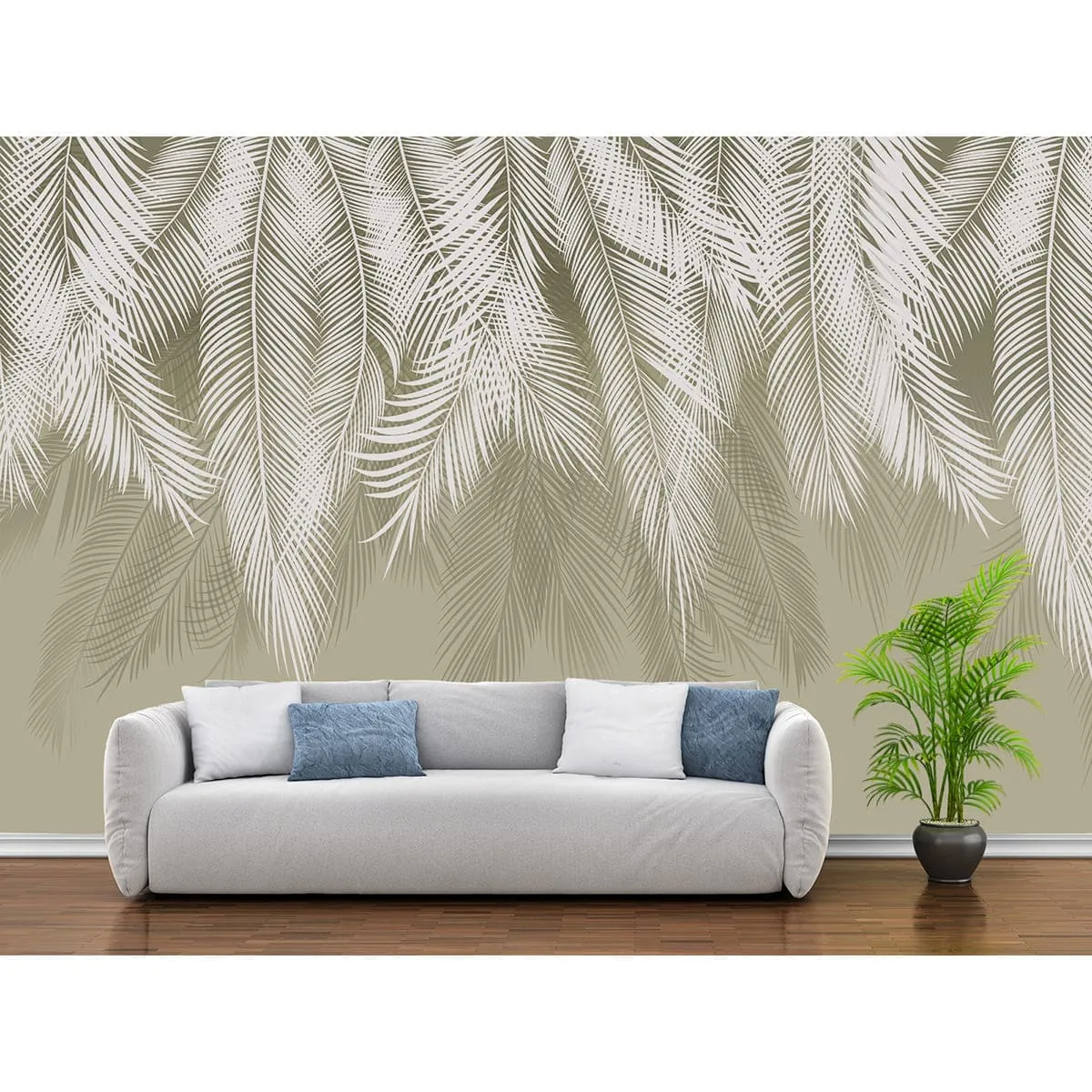 Фотообои рулонные Citydecor Пальмовые листья (олива) 2 на флизелиновой основе 300x260 см