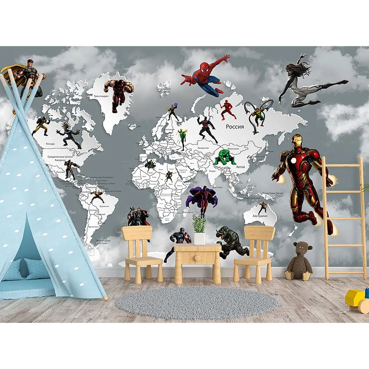 Дизайнерские фотообои рулонные Citydecor Superhero 1 на флизелиновой основе 300x260 см