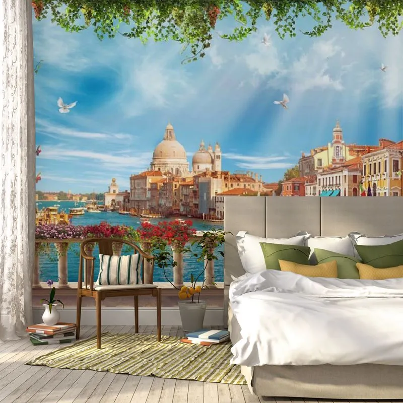 Моющиеся фотообои Citydecor рулонные Венеция фреска 2 на флизелиновой основе 300x254 см (анти-фломастер)